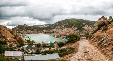 The Great Sevastopol Trail with a view of Balaklava Bay. Balaklava. Sevastopol. Crimea