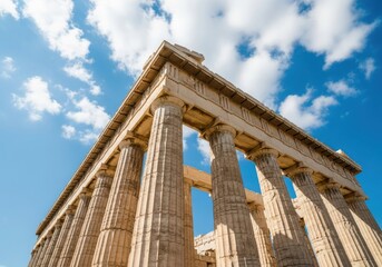 Fototapeta premium The majestic parthenon temple on the acropolis in athens, greece