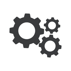 Multiple Connected Gears Vector Icon, Teamwork, Cooperation, and Business Strategy Graphic