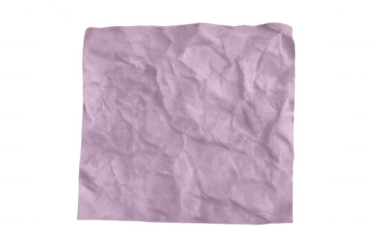 Crumpled piece of purple paper isolated on transparent background, creating a textured and abstract visual - Powered by Adobe