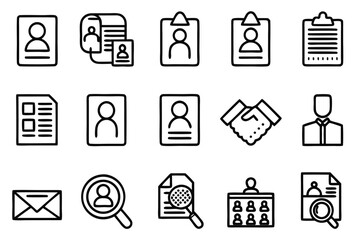 Human Resources and Job Application Icons resume