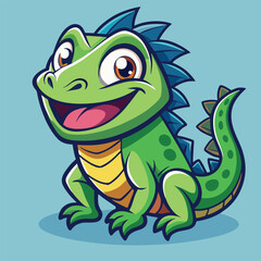 design logo illustration vector mascot iguana