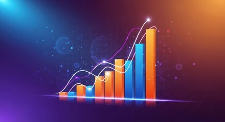 Abstract business graph showing company growth and financial success