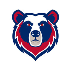 vintage logo style bear head vector art