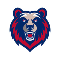 vintage logo style bear head vector art