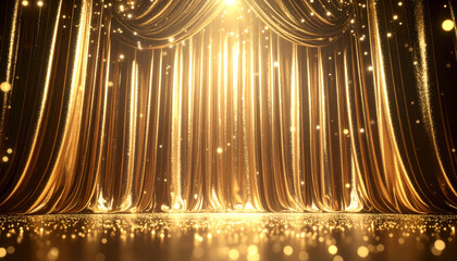 Golden curtains award ceremony background