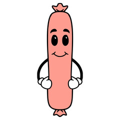 sausage character illustration hand drawn isolated vector