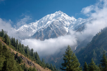 Obraz premium explore majestic beauty of world top mountains while highlighting impact of human activity on nature