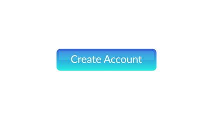 Mouse cursor clicking on create account button animation on black background