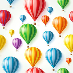 colorful hot air balloons soaring high joyful travel background