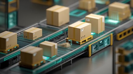 Efficient Package Processing on Conveyor Belt in Modern Warehouse Setting