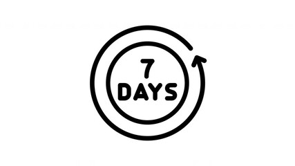 7 days minimalist stroke animation