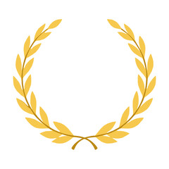 Elegant Laurel Wreath Vector Silhouette for Award, Achievement, Victory, and Honor Symbol in Classic Decorative Design Style