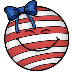  Cartoon  Smiley Face Ball with Bow