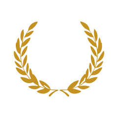 Elegant Laurel Wreath Vector Silhouette for Award, Achievement, Victory, and Honor Symbol in Classic Decorative Design Style