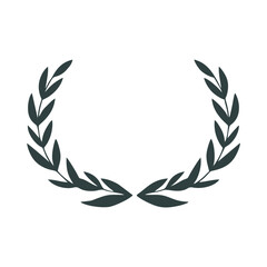 Elegant Laurel Wreath Vector Silhouette for Award, Achievement, Victory, and Honor Symbol in Classic Decorative Design Style