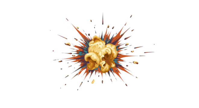 Popcorn explosion illustration isolated PNG with Transparent Background