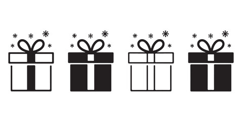 gift box, christmas vector silhouettes	