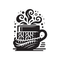 Coffee Mug vector silhouette clip art logo design idea illustration