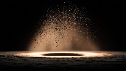 Cosmic dust swirling into a void