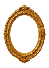 Oval gilded vintage picture frame.