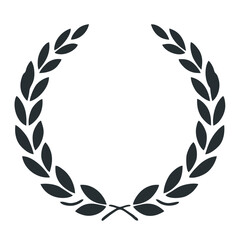 Elegant Laurel Wreath Vector Silhouette for Award, Achievement, Victory, and Honor Symbol in Classic Decorative Design Style