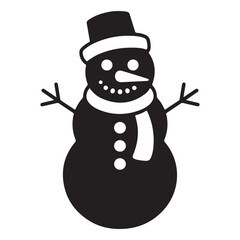 snowman, christmas, snow, winter vector silhouettes
