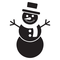 snowman, christmas, snow, winter vector silhouettes