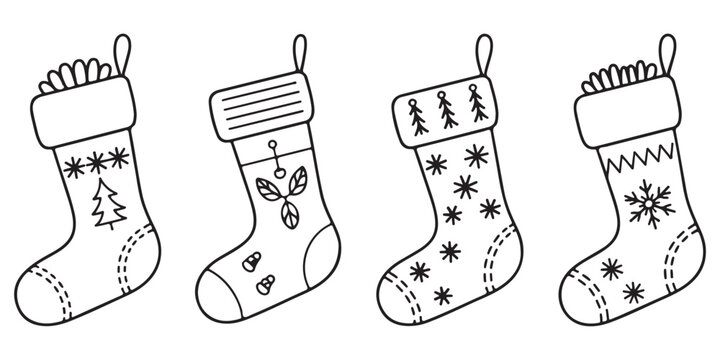 christmas stocking vector silhouettes