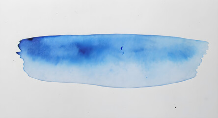 Fototapeta premium A blue watercolor brushstroke on a white background