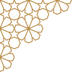 Abstract Geometric corner decoration in Arabic style