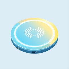 Fototapeta premium Modern Wireless Charger Device With Neon Illumination for Smartphone