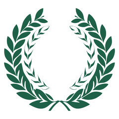 Elegant Laurel Wreath Vector Silhouette for Award, Achievement, Victory, and Honor Symbol in Classic Decorative Design Style