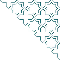 Abstract Geometric corner decoration in Arabic style