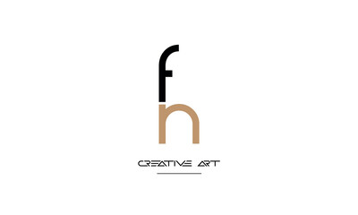 NF, FN, N, F abstract letters logo monogram