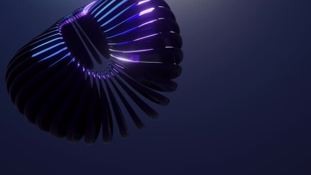 Abstract purple circles geometric background, waves motion background seamless looping. Colorful waves and concentric lines as Technology abstract concept. Loop animation. 3D rendering