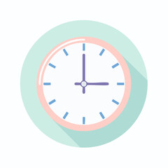 Vintage-style clock with pastel colors showing the correct time on a