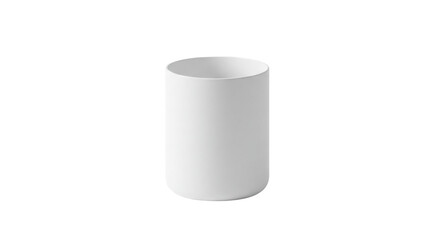 Minimalist Matte White Cylindrical Container Product Mockup Isolated on White