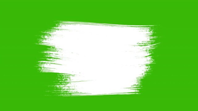 Paint of Stain transition. Grunge paintbrush frame. Green screen, chromakey