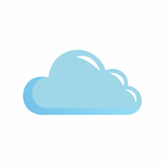 Fototapeta premium Blue Cartoon Cloud Isolated on White Background for Weather Illustration