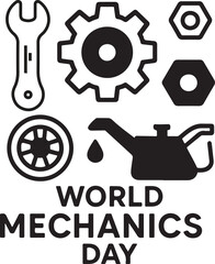 Collection of mechanical gears and tools icon set, an engineering symbol and vector illustration