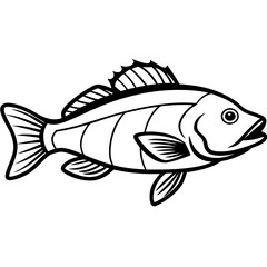 Grouper line art vector