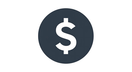 Obraz premium Flat design dollar sign icon in a circle, symbolizing finance, money, and economy. A minimalist vector graphic for business concepts.