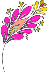 Bright pink floral batik element