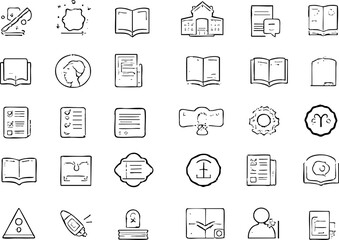 Minimalist Education and Learning Line Icons Set