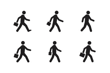 walking person icon eco commuting silhouette vector art