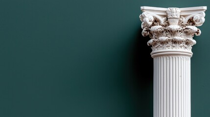 Classic white column against teal background