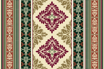 Obraz premium Damask rug pattern. Capet design. Rug pattern texture,carpet pattern floral.motif,grometric. Rug design elegance, decor living dining room,bedroom. Damask floral pattern.