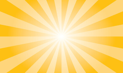 Amber Yellow Sunburst Background. Abstract Rays Texture Background. Sunburst Background with Yellow Rays. Vector Illustration.