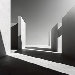Obraz premium Abstract Light and Shadow Play in Minimalist Architectural Space